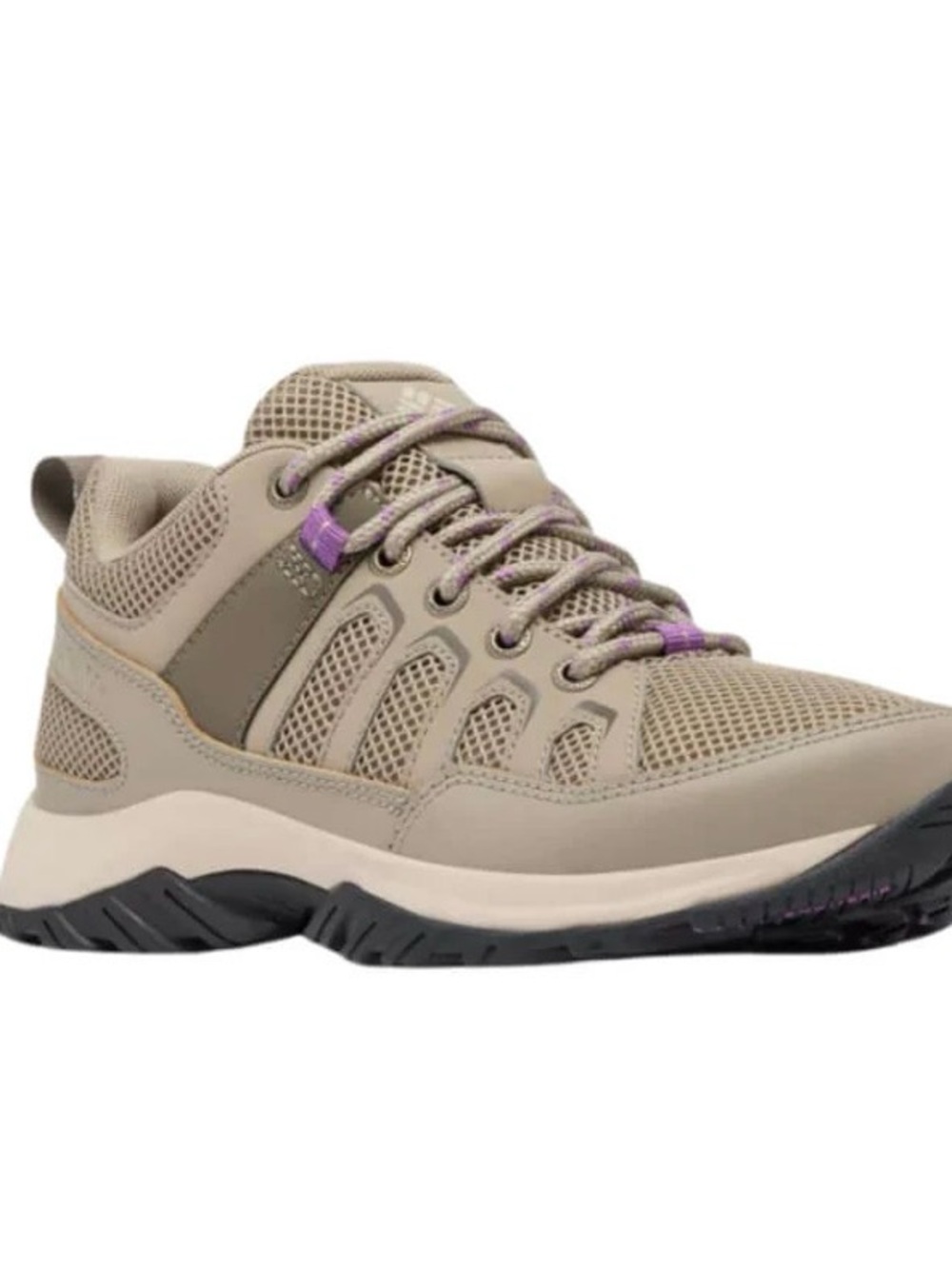 Columbia Women's Taupe Trail Sneaker with Purple Accents
